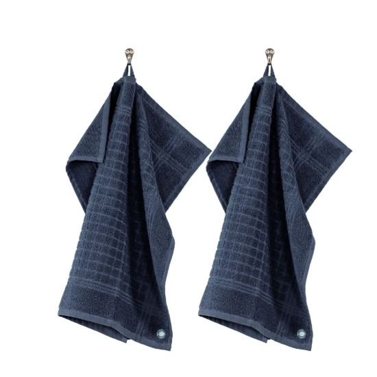 Set 2 prosoape de bucatarie, bumbac, 50x50 cm, "Pharao", Dark Blue - Tiseco
