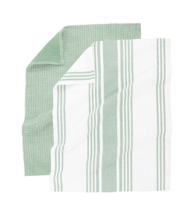 Set 4 prosoape de bucatarie, bumbac, 50x70 cm, "Combo", Green Smoke - Tiseco