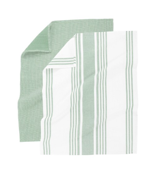 Set 4 prosoape de bucatarie, bumbac, 50x70 cm, "Combo", Green Smoke - Tiseco