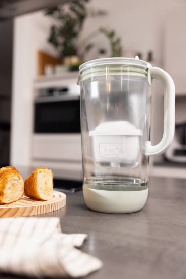 Cana filtranta Editie Aniversara 60 ani, din sticla, BRITA MAXTRA (Light Green), 1 x filtru Pure Performance