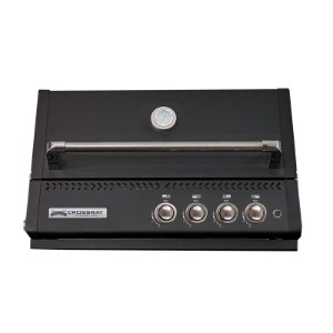 Gratar pe gaz cu 4 arzatoare infrarosu, incastrabil, gratare din fonta, negru, Crossray by Heatstrip TCX4FL(B)30