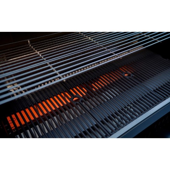 Gratar pe gaz cu 4 arzatoare infrarosu, incastrabil, gratare din fonta, negru, Crossray by Heatstrip TCX4FL(B)30