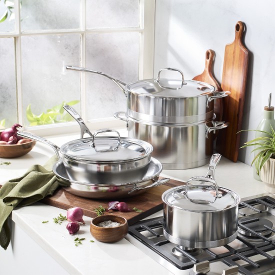 Cratita inox, cu capac, 28cm/8,4L, "Atlantis" - Demeyere