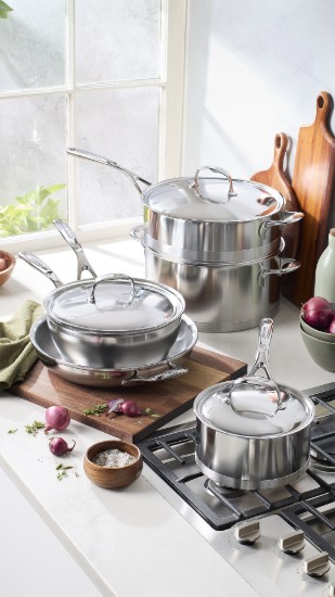 Cratita inox, cu capac, 18cm/2,2L, "Atlantis" - Demeyere