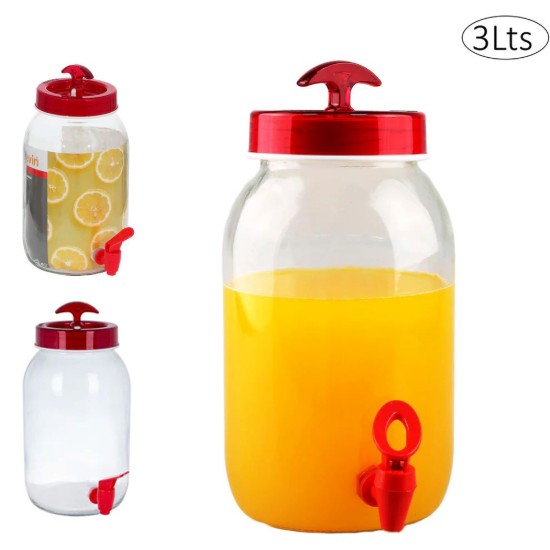 Dispenser bauturi, cu robinet, sticla, 3L - Anilar