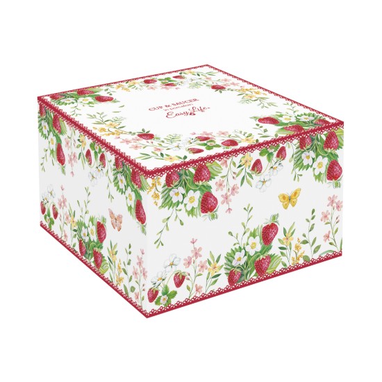 Ceasca cu farfurioara, portelan, 240ml, "Jardin des Fraises" - Easy Life