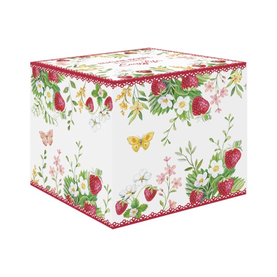 Bol pentru zahar, cu capac, portelan, 200ml, "Jardin des Fraises" - Easy Life