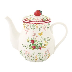 Ceainic portelan, 900ml, "Jardin des Fraises" - Easy Life