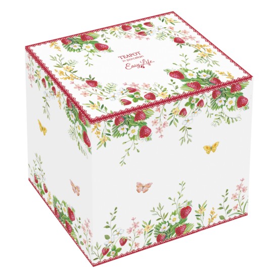 Ceainic portelan, 900ml, "Jardin des Fraises" - Easy Life