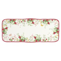 Platou servire, portelan, 36 x 15 cm, "Jardin des Fraises" - Easy Life