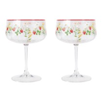 Set 2 pahare sampanie, 250ml, sticla, "Jardin des Fraises" - Easy Life