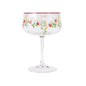 Set 2 pahare sampanie, 250ml, sticla, "Jardin des Fraises" - Easy Life