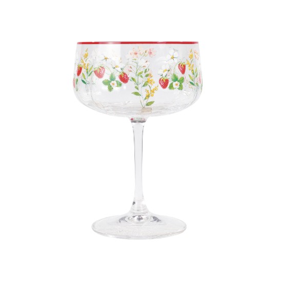 Set 2 pahare sampanie, 250ml, sticla, "Jardin des Fraises" - Easy Life