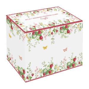 Set 2 pahare sampanie, 250ml, sticla, "Jardin des Fraises" - Easy Life
