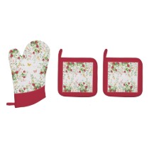 Set manusa bucatarie si 2 suporturi vase, "Jardin des Fraises" - Easy Life