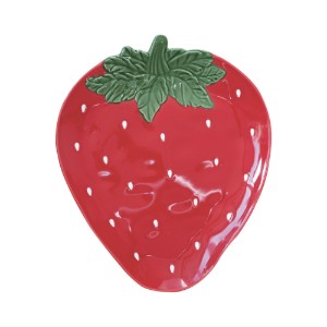 Platou forma capsuna, portelan, 25,5 x 21 cm, "Jardin des Fraises" - Easy Life