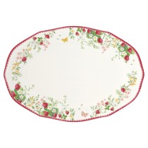 Platou servire, portelan, 36 x 25 cm, "Jardin des Fraises" - Easy Life