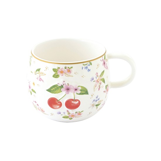 Cana portelan, 400ml, model embosat, "Fancy Fruit" - Easy Life