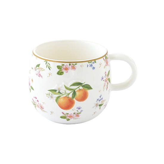 Cana portelan, 400ml, model embosat, "Fancy Fruit" - Easy Life