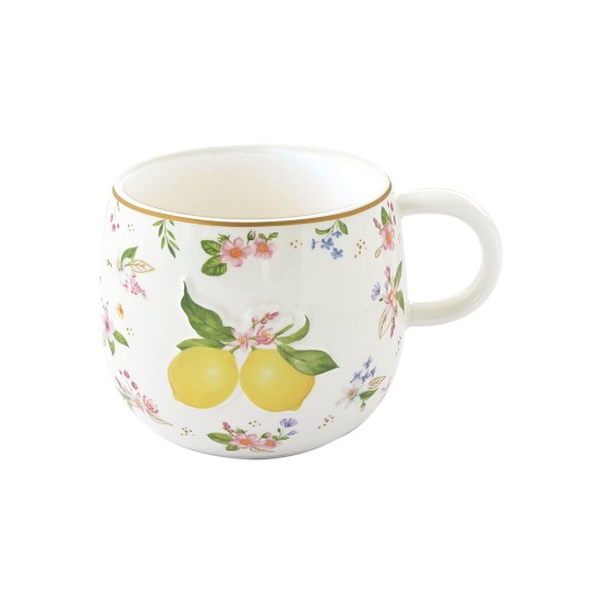 Cana portelan, 400ml, model embosat, "Fancy Fruit" - Easy Life
