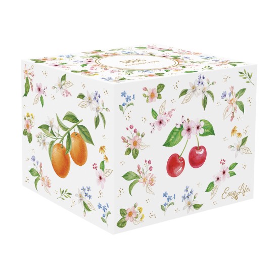 Cana portelan, 400ml, model embosat, "Fancy Fruit" - Easy Life