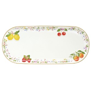 Platou servire, design embosat, portelan, 34 x 15 cm, "Fancy Fruit" - Easy Life
