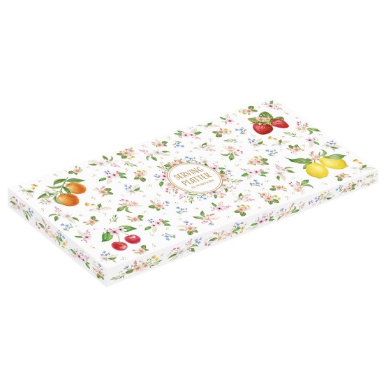 Platou servire, design embosat, portelan, 34 x 15 cm, "Fancy Fruit" - Easy Life