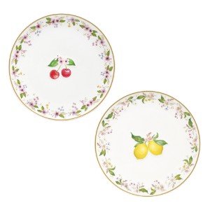 Set 2 farfurii, portelan, cu model embosat, 16cm, "Fancy Fruit" - Easy Life