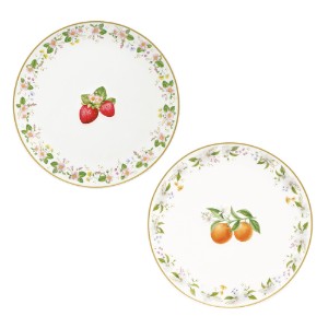 Set 2 farfurii, portelan, cu model embosat, 16cm, "Fancy Fruit" - Easy Life