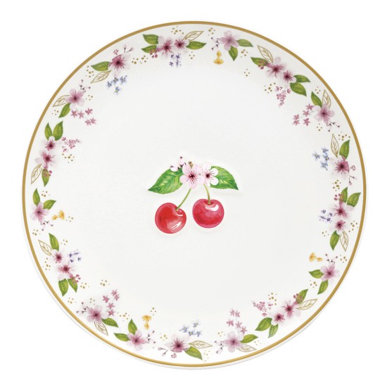 Set 2 farfurii, portelan, cu model embosat, 16cm, "Fancy Fruit" - Easy Life