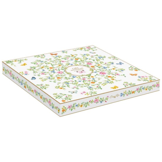 Set platou si paleta tort, portelan, 32cm, "Dancing Butterflies" - Easy Life