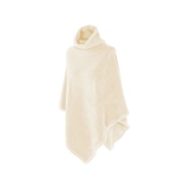 Poncho unisex, chenille, 60x80cm, "Rocher", Ivory - Tiseco