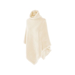 Poncho unisex, chenille, 60x80cm, "Rocher", Ivory - Tiseco