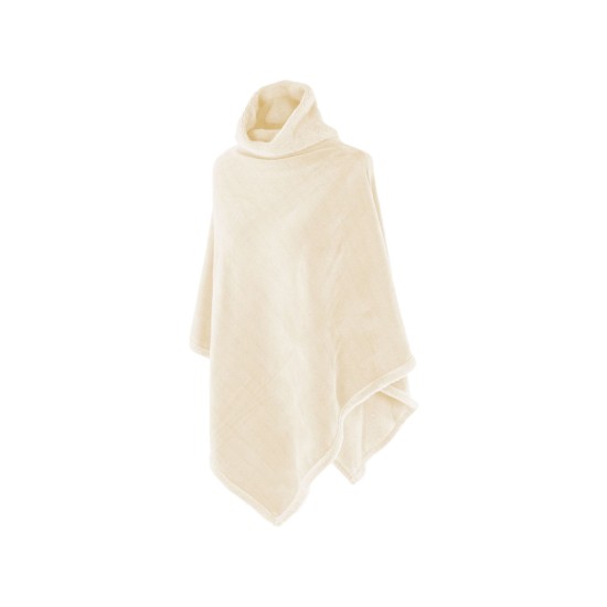 Poncho unisex, chenille, 60x80cm, "Rocher", Ivory - Tiseco