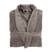 Halat de baie unisex, microflanel, S/M,"Cosy", Taupe - Tiseco