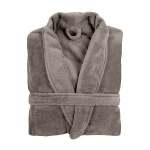 Halat de baie unisex, microflanel, S/M,"Cosy", Taupe - Tiseco