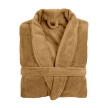 Halat de baie unisex, microflanel, S/M,"Cosy", Indian Tan - Tiseco