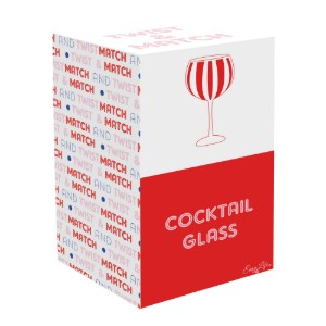 Pahar gin, pictat manual, sticla, 500ml, "Twist&Match", Red - Easy Life
