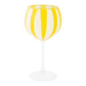 Pahar gin, pictat manual, sticla, 500ml, "Twist&Match", Yellow - Easy Life