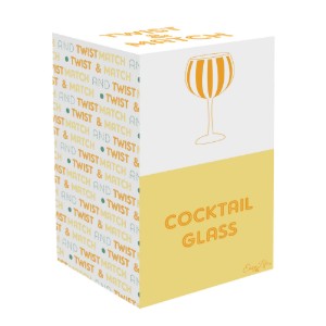 Pahar gin, pictat manual, sticla, 500ml, "Twist&Match", Yellow - Easy Life