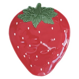Platou forma capsuna, portelan, 30,5 x 25,5 cm, "Jardin des Fraises" - Easy Life