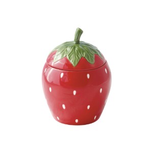 Recipient depozitare, forma capsuna, portelan, 12,5 x 18 cm, "Jardin des Fraises" - Easy Life