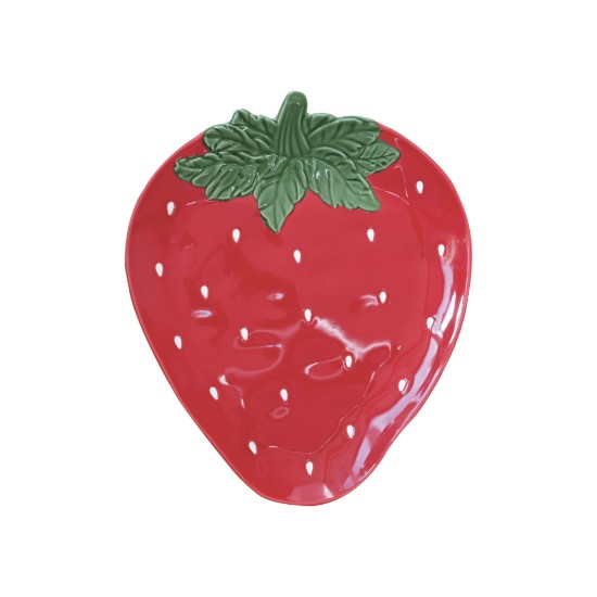 Platou forma capsuna, portelan, 20,5 x 17,5 cm, "Jardin des Fraises" - Easy Life