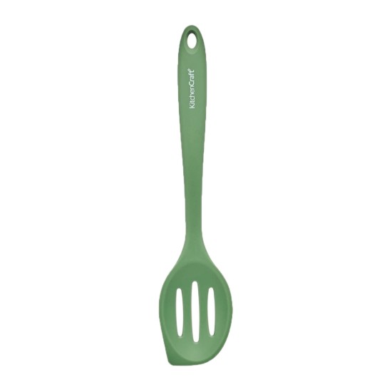 Lingura cu fante, silicon, 27 cm, Verde - Kitchen Craft