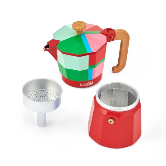 Espressor aluminiu, 290 ml, "Venice Utopian Lines", Rosu - La Cafetiere