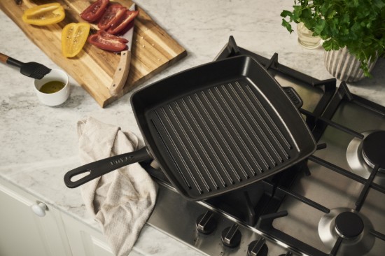 Tigaie grill patrata, fonta, 30cm, Black - Staub