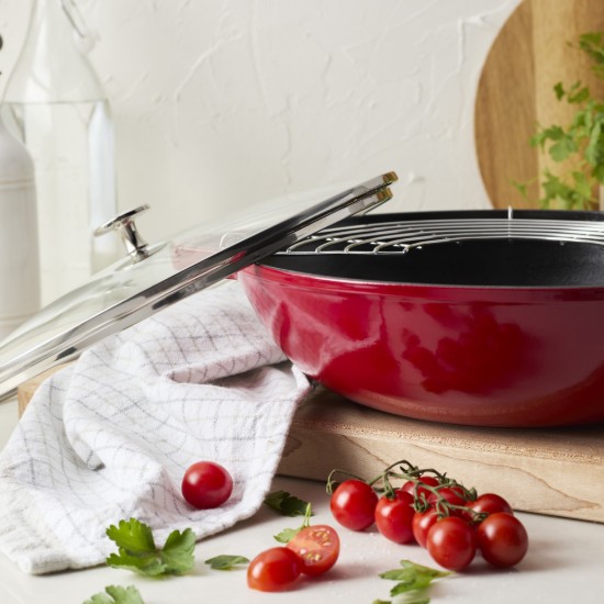 Tigaie wok, fonta, 30cm, Cherry - Staub