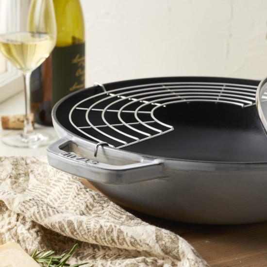 Tigaie wok, fonta, 30cm, Graphite Grey - Staub