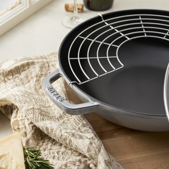 Tigaie wok, fonta, 30cm, Graphite Grey - Staub