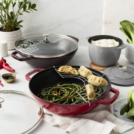 Tigaie wok, fonta, 30cm, Grenadine - Staub